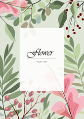 vector postcard template spring design