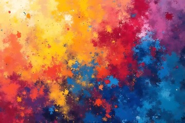 Fototapeta premium Vibrant color splash art abstract design digital artwork creative space close-up view expression of emotion