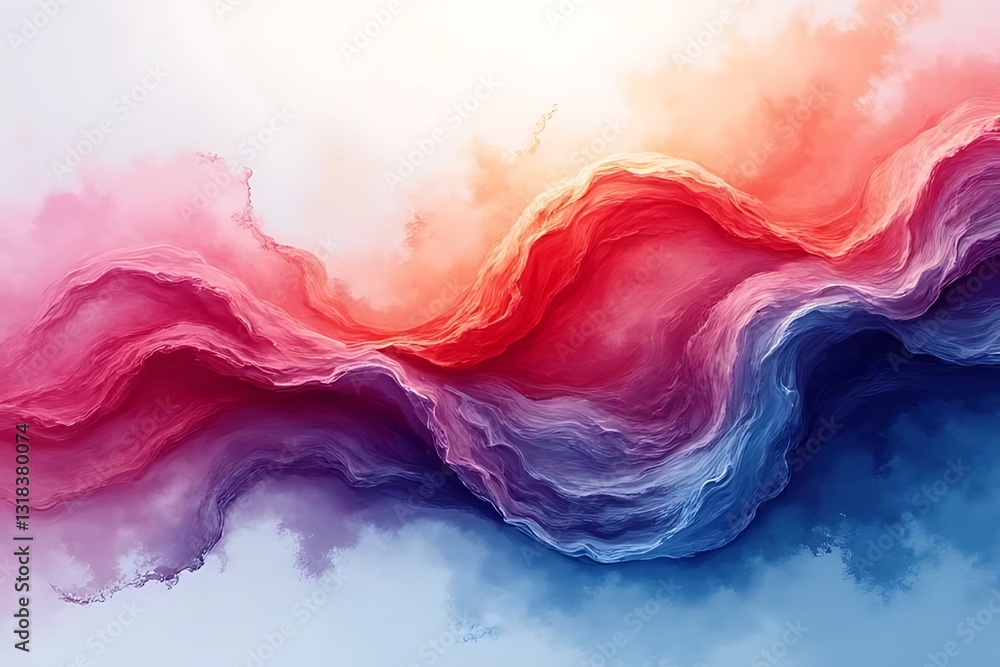 Aufkleber fluid abstract art displaying dynamic waves of color studio digital artwork vibrant environment aeri