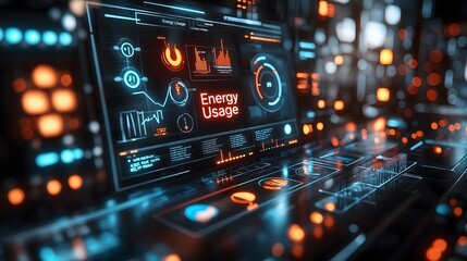 Obraz premium Futuristic Data Analytics Dashboard