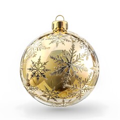 Elegant Gold Christmas Ornament with Snowflake Design
