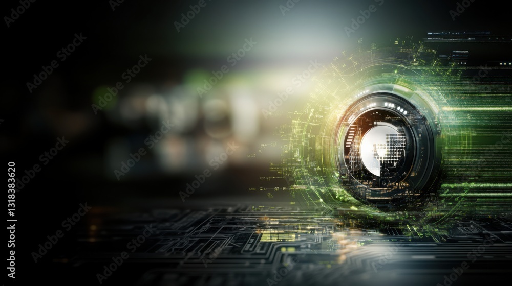 Poster abstract digital design background with a technological grid and geometric arrangement.