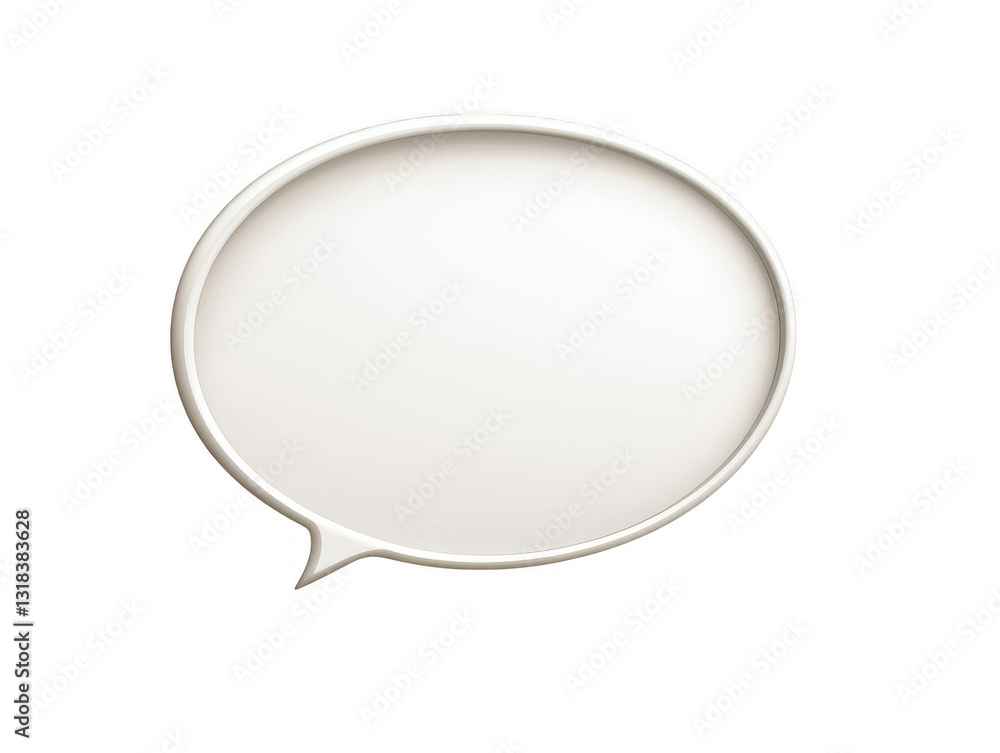 Poster clean and simple oval speech bubble with small tail, perfect for communication design