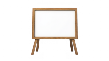 Wooden frame sidewalk billboard with blank white board for customizable messages