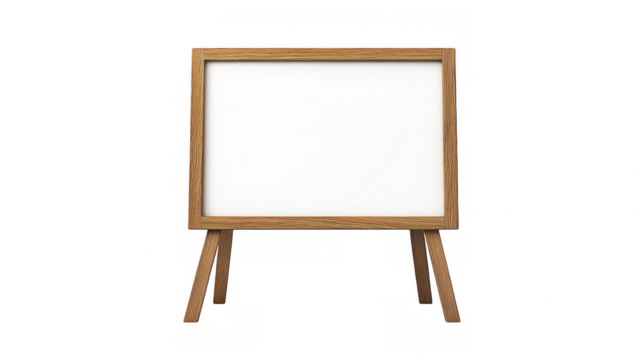 Wooden frame sidewalk billboard with blank white board for customizable messages