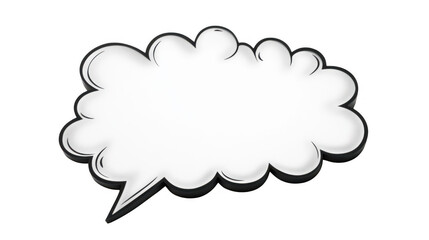 Comic style speech bubble with blank white center and black outline, perfect for adding text or dialogue in illustrations or graphic designs