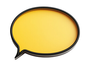 Yellow speech bubble with black outline, perfect for adding text or quotes. design is simple and versatile, suitable for various creative projects or communication purposes