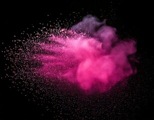 幻想的に飛び散るピンクの粉