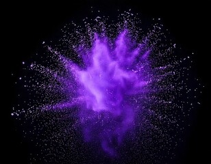 幻想的に飛び散る紫の粉