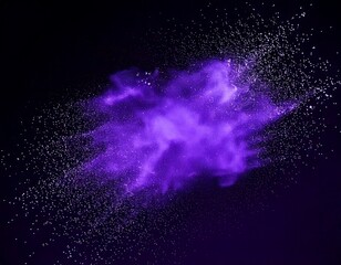 幻想的に飛び散る紫の粉