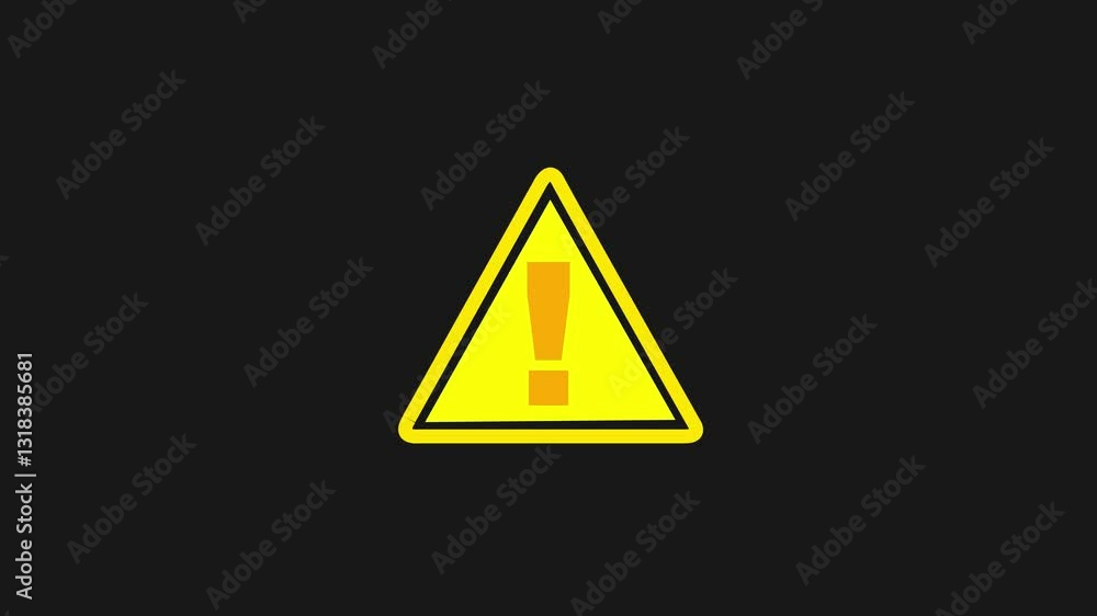 Poster warning sign and danger icon animation. triangle warning sign exclamation mark and danger warning si