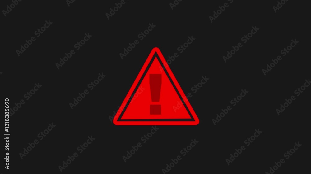 Poster warning sign and danger icon animation. triangle warning sign exclamation mark and danger warning si
