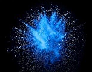 幻想的に飛び散る青い粉