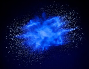 幻想的に飛び散る青い粉