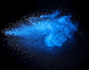 幻想的に飛び散る青い粉