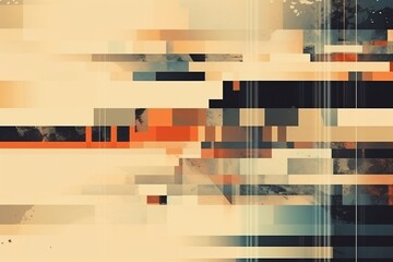 Beige geometric background combined with retro VHS style