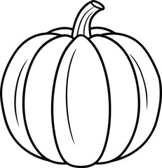 Hand-Drawn Pumpkin Outline Vector – Perfect for Autumn, Fall, and Halloween Designs