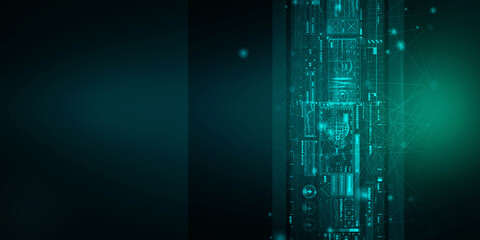 Obraz premium 2d illustration Abstract futuristic electronic circuit technology background 