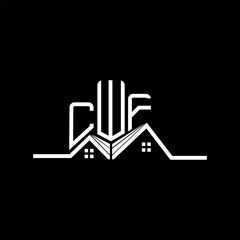 CWF Real State logo design, CWF simple and modern logo. CWF luxurious alphabet design