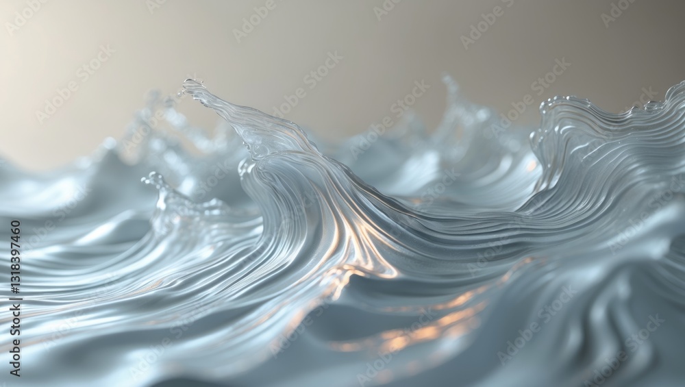 Poster an abstract, flowing water texture captured in motion, generating a dynamic and fluid visual effect.