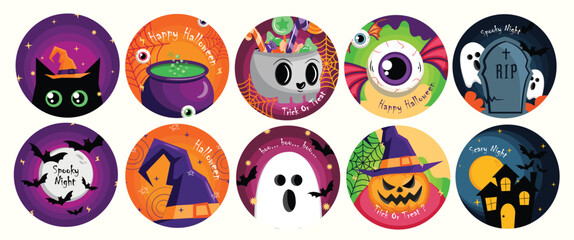 Scarry halloween set vector