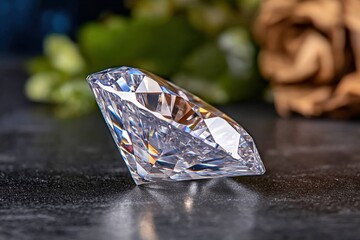 A dazzling diamond with sparkling reflections, symbolizing luxury and elegance .