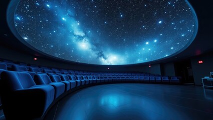 A stunning projection of stars at the planetarium.