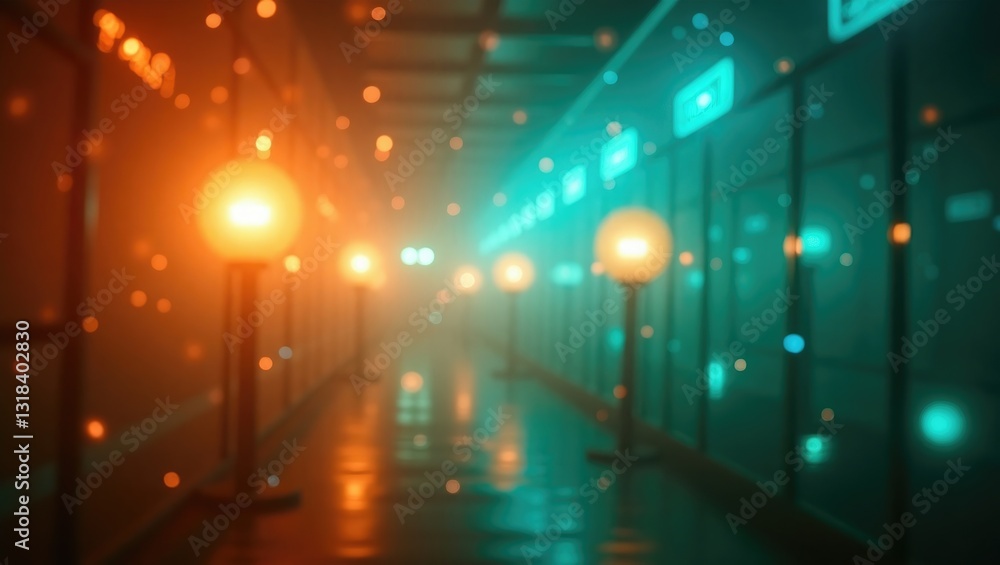 Poster abstract backdrop of soft focus bokeh lights