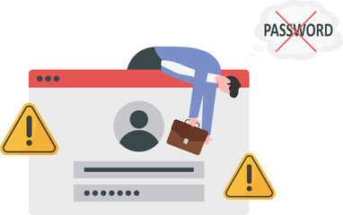 Woman forgot the password. Concept of forgotten password, key,

