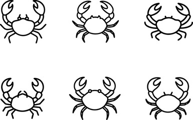 crab icon set