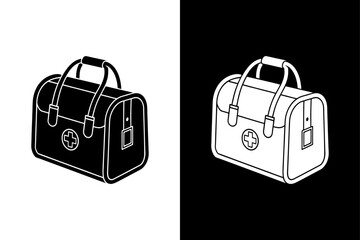 Classic Doctor’s Bag Silhouette Clean Vector for Pharmacy & Emergency Themes.