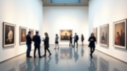 abstract image of individuals in the lobby with a blurred background