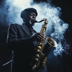 Obraz premium Jazz Musician Performs