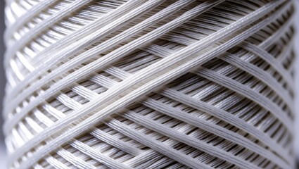 Close-up texture image of a sewing thread spool, macro background.