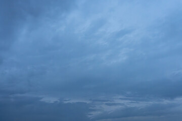 Dramatic Overcast Sky Blue Cloudy Atmosphere Nature Background Image