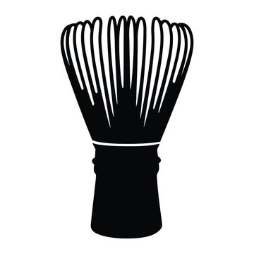 black matcha whisk isolated on white clip art preview