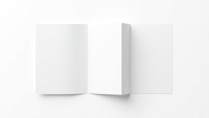 Empty window fold flyer on a white background with a clipping path.