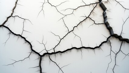 Fototapeta premium Cracked white wall surface texture