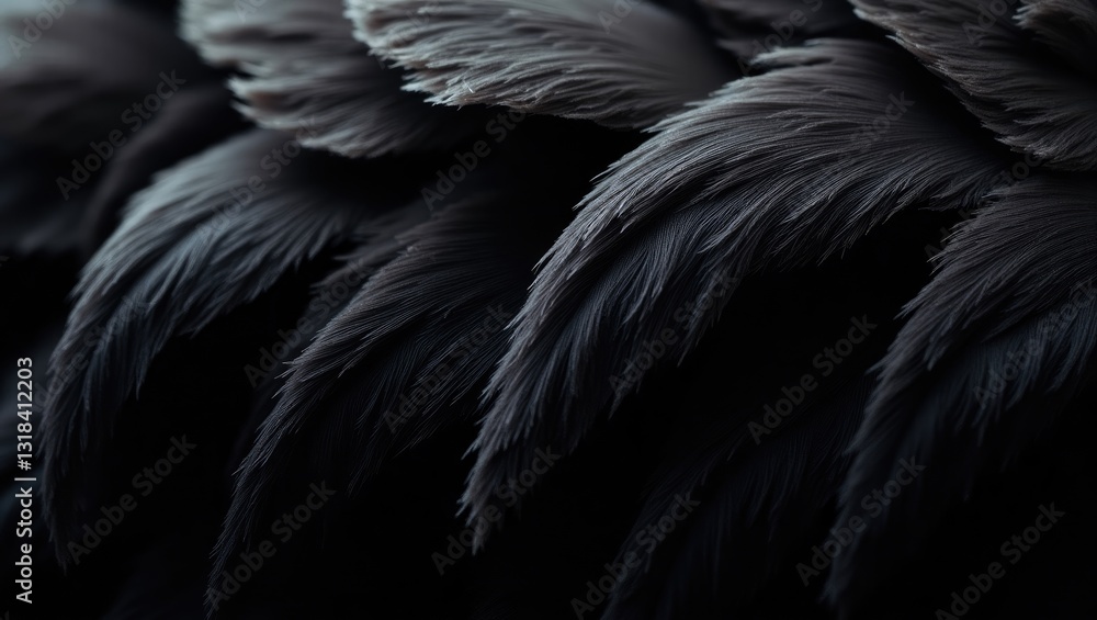 Poster beautiful black swan feather pattern texture backdrop