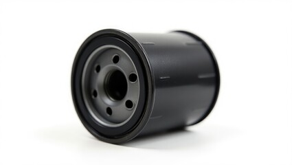 Car oil filter insert displayed against a white background, isolated. The concept of purifying oil from dirt and impurities.