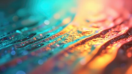 Obraz premium Colorful rainbow streaks creating holographic prismatic effects suitable for background or overlay.