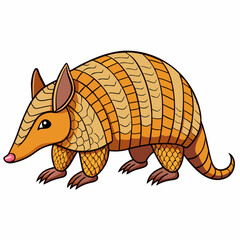 vector illustration of cartoon armadillo
