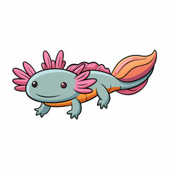 axolotl cartoon vector