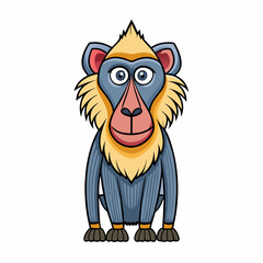 cartoon baboon vector