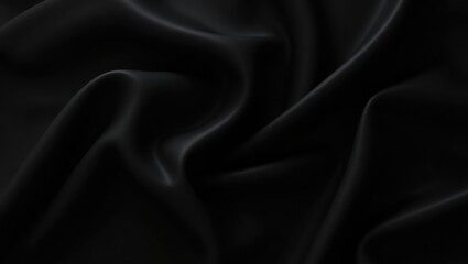 Obraz premium Abstract black cloth background featuring gentle waves.