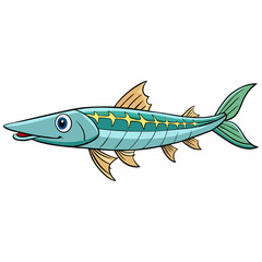 barracuda fish on a white background