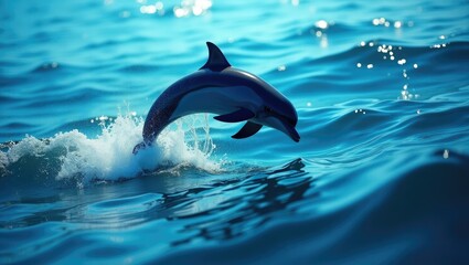 Obraz premium Dolphin leaping out of the sea