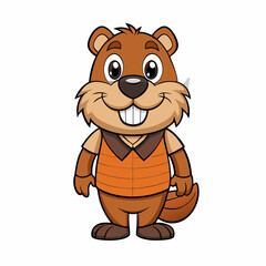 beaver isolated on white