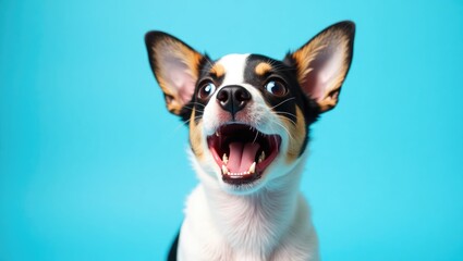 Adorable image of a dog in a studio shot against an isolated background.