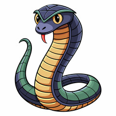 Fototapeta premium vector illustration of cartoon black mamba